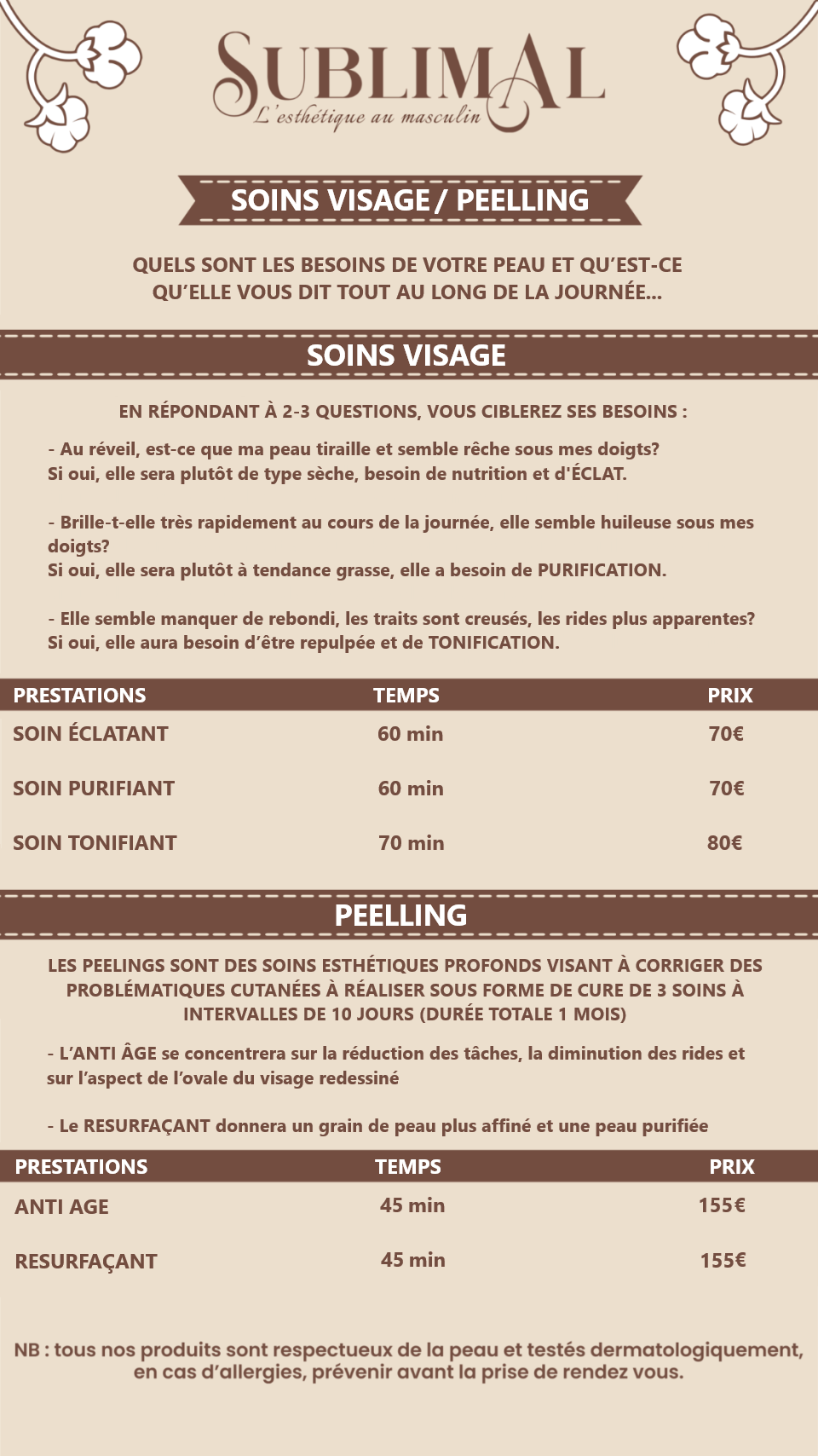 Liste des soins du visage pour hommes